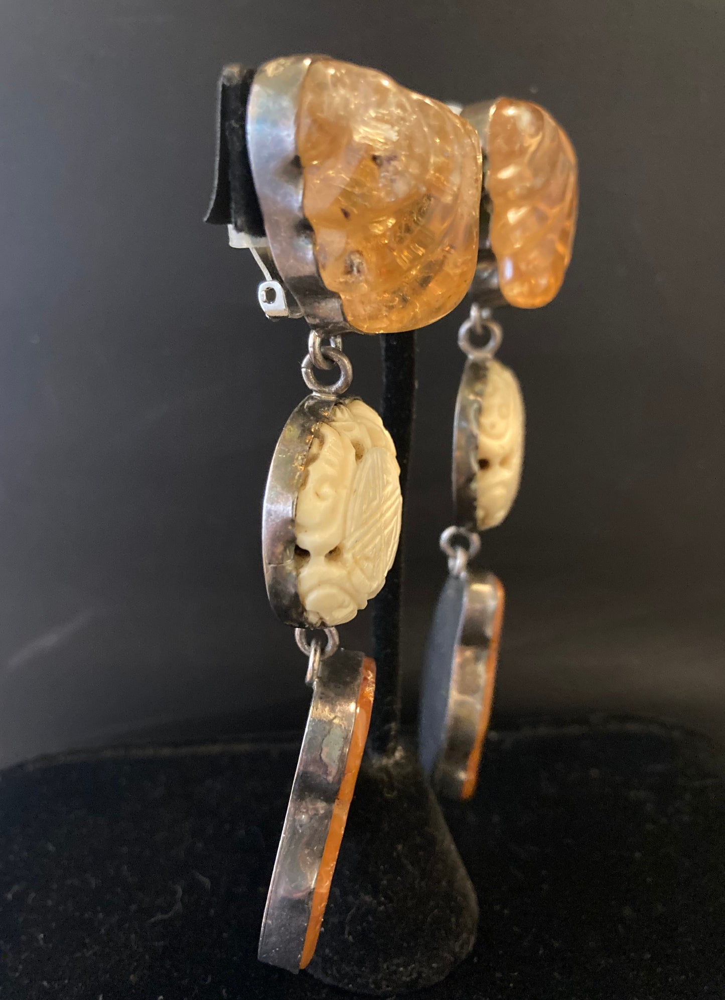 Citrine, Amber, Bone
