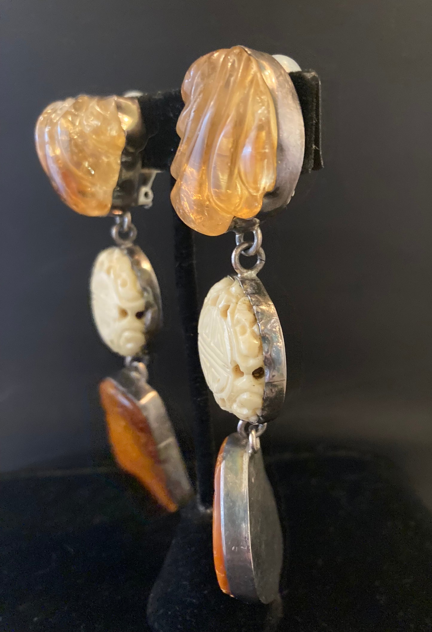Citrine, Amber, Bone