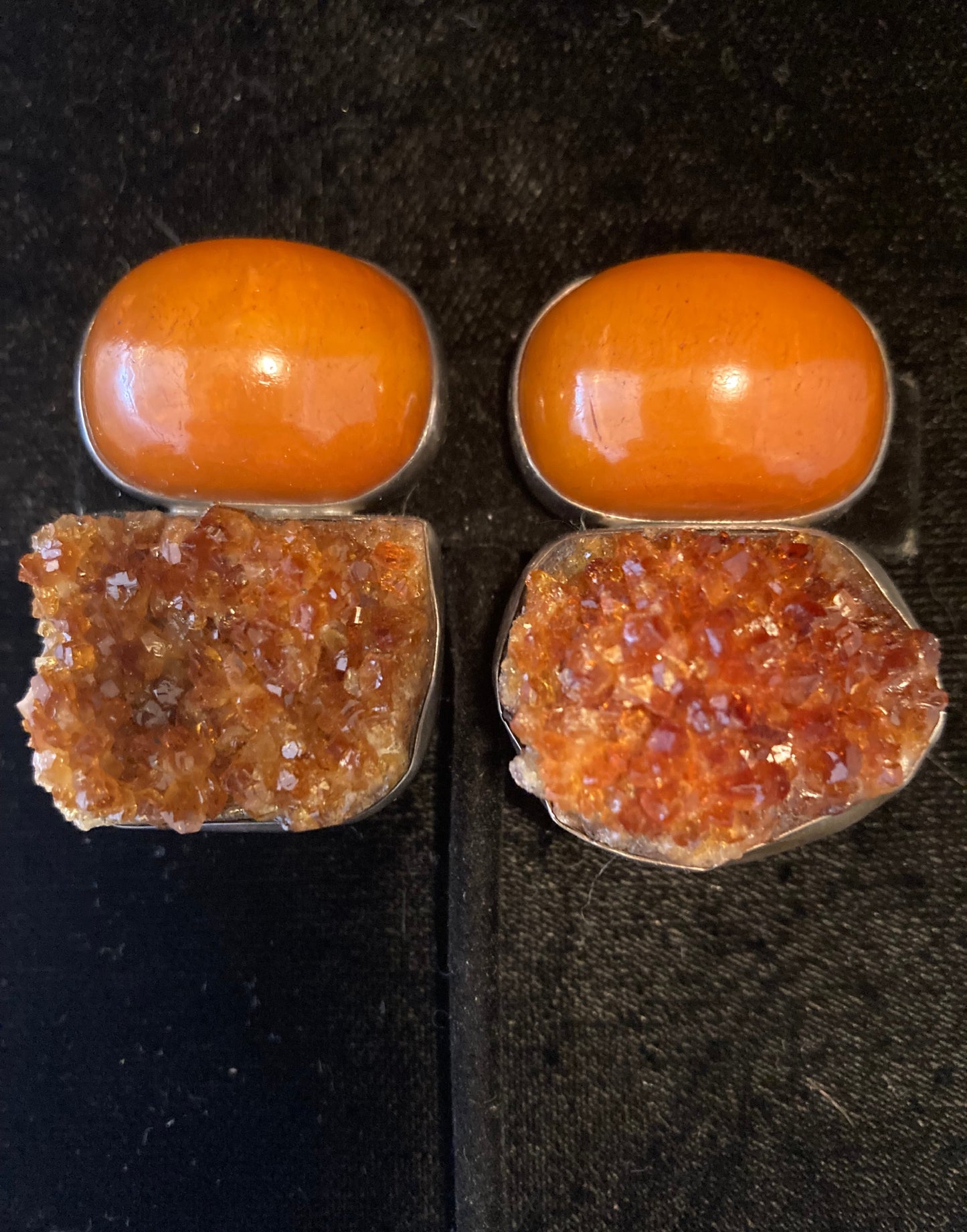 Amber, Vesuvianite Garnet