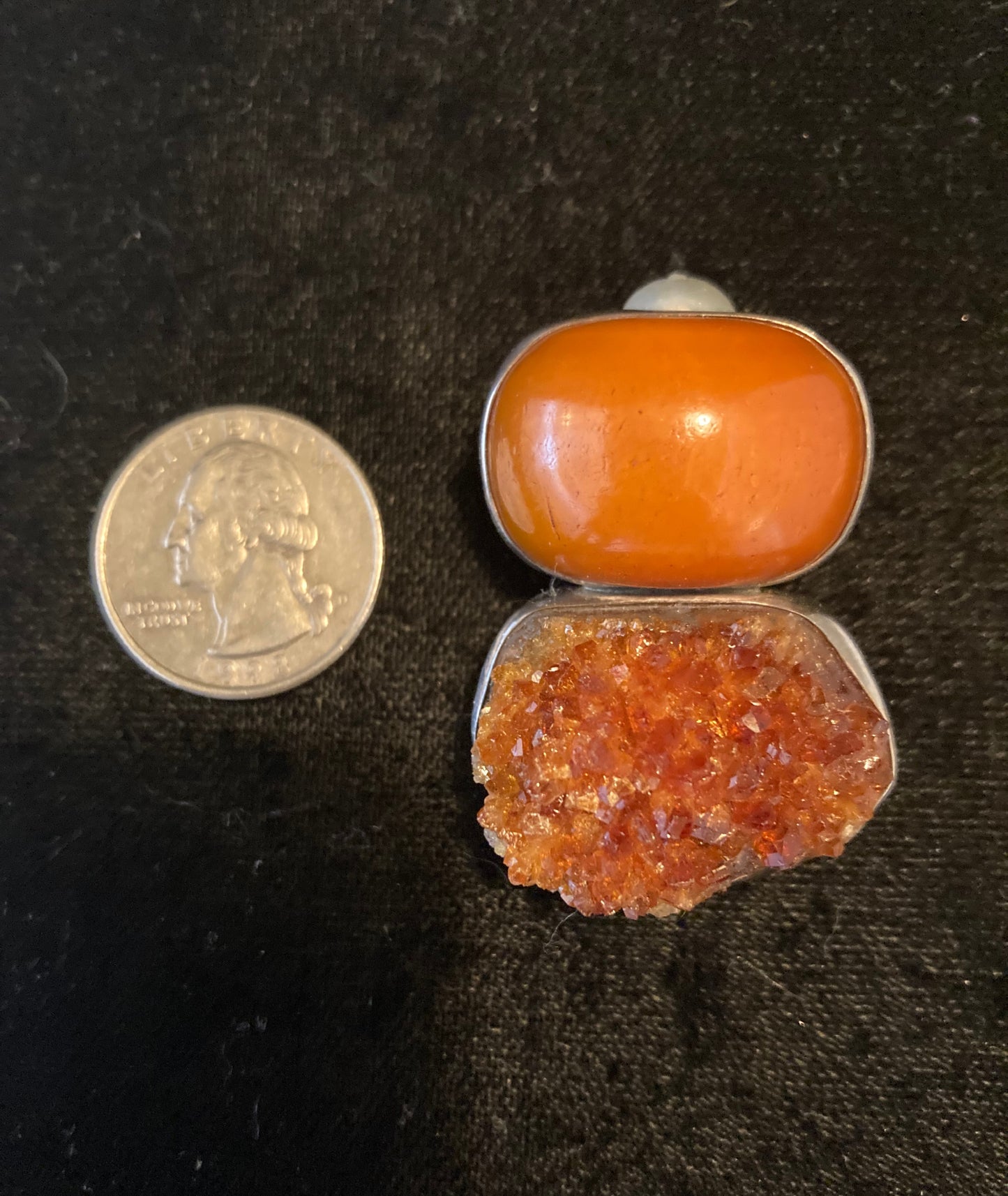 Amber, Vesuvianite Garnet