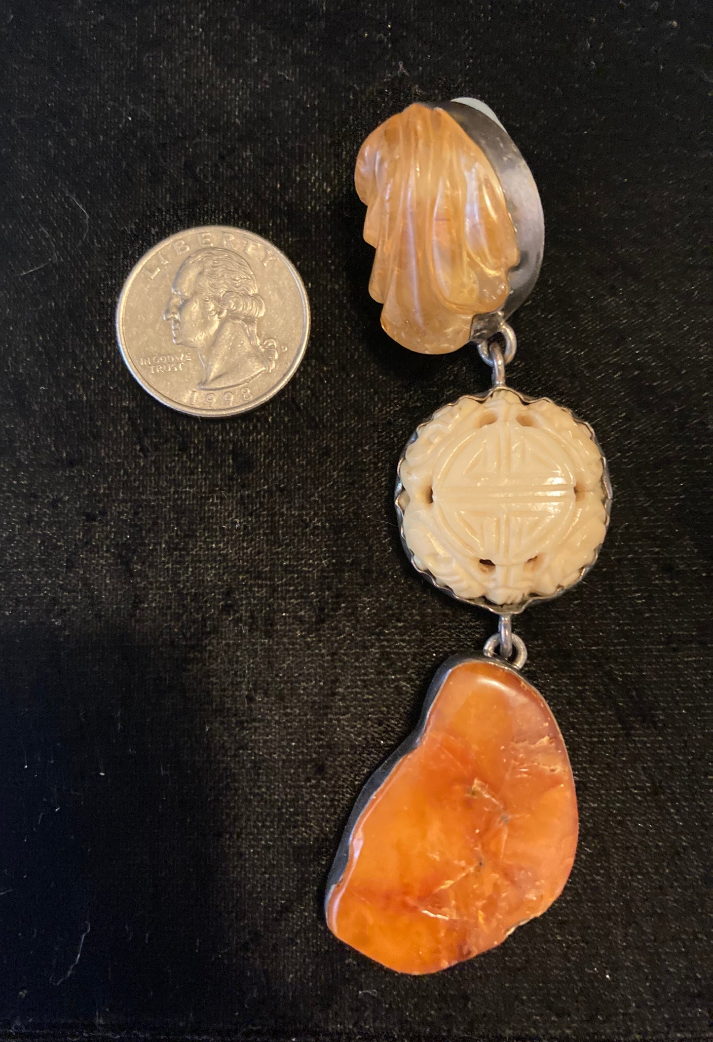 Citrine, Amber, Bone