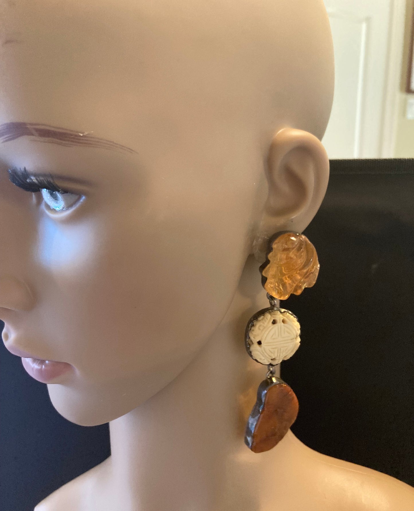 Citrine, Amber, Bone