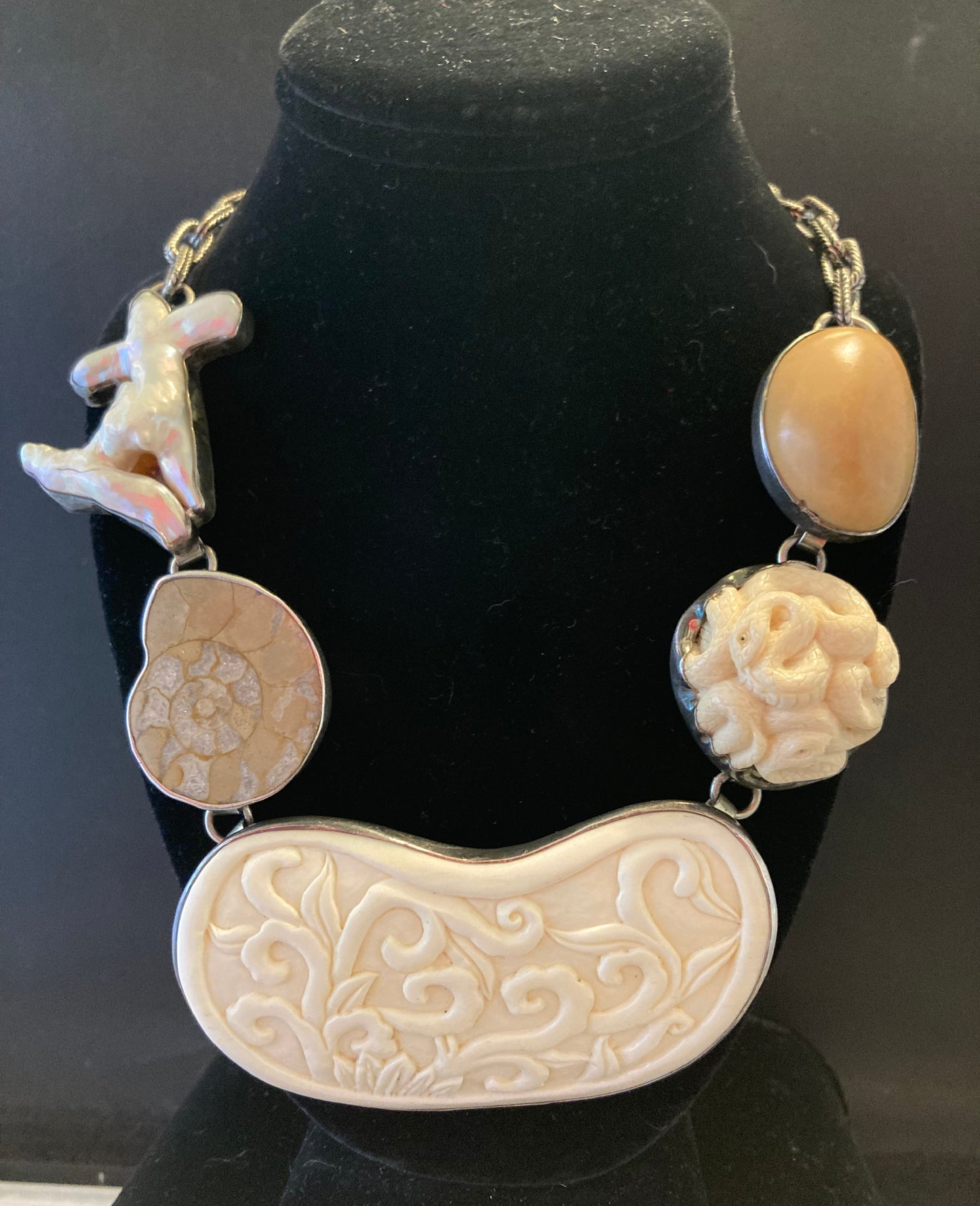 Bone, Ammonite, Pearl