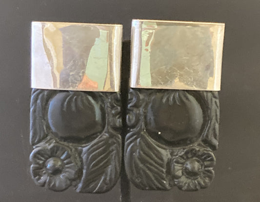 Vintage Dark Brown Carved Jade