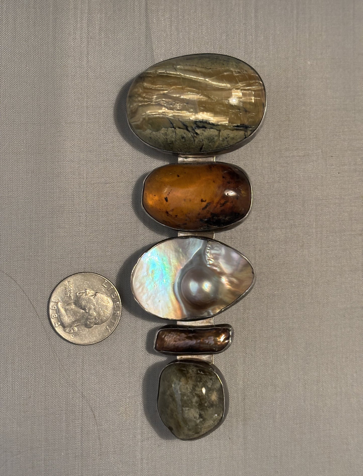Vintage, Imperial Star Opal, Amber, Pearl. Garnet