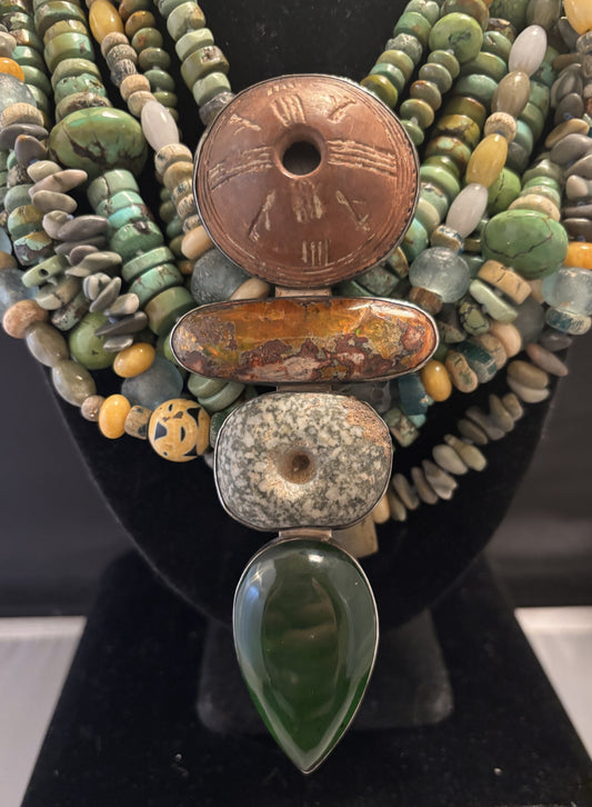 Vintage Whorl, Opal. Green Jade