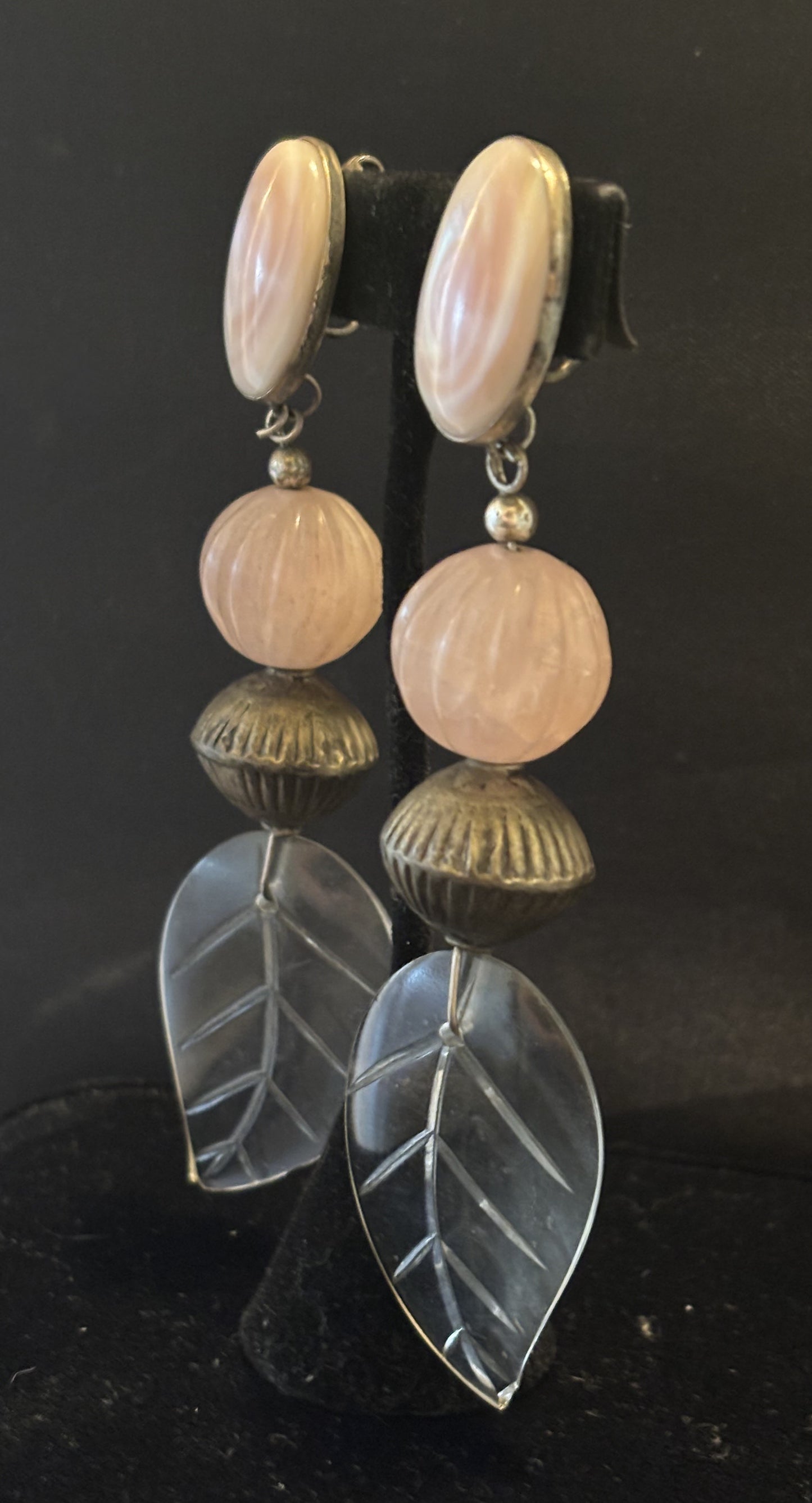 Vintage Mother of Pearl, Rose Qtz., Resin