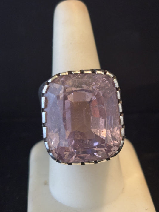 Baby Pink Faceted Kunzite Ring