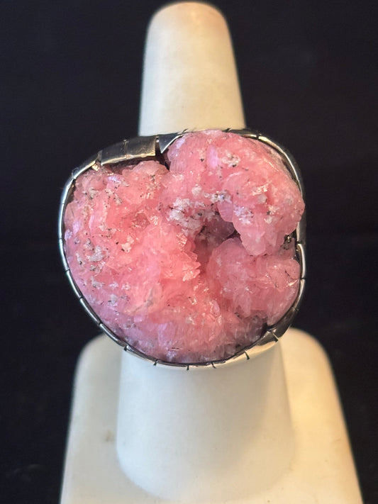 Pink Druzy Ring