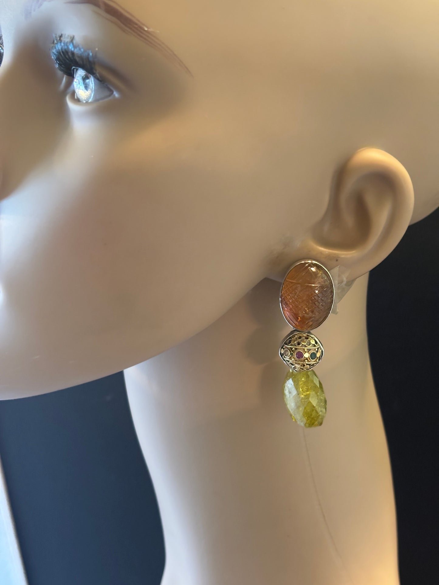 Tourmaline, Dowry Bead, Citrine