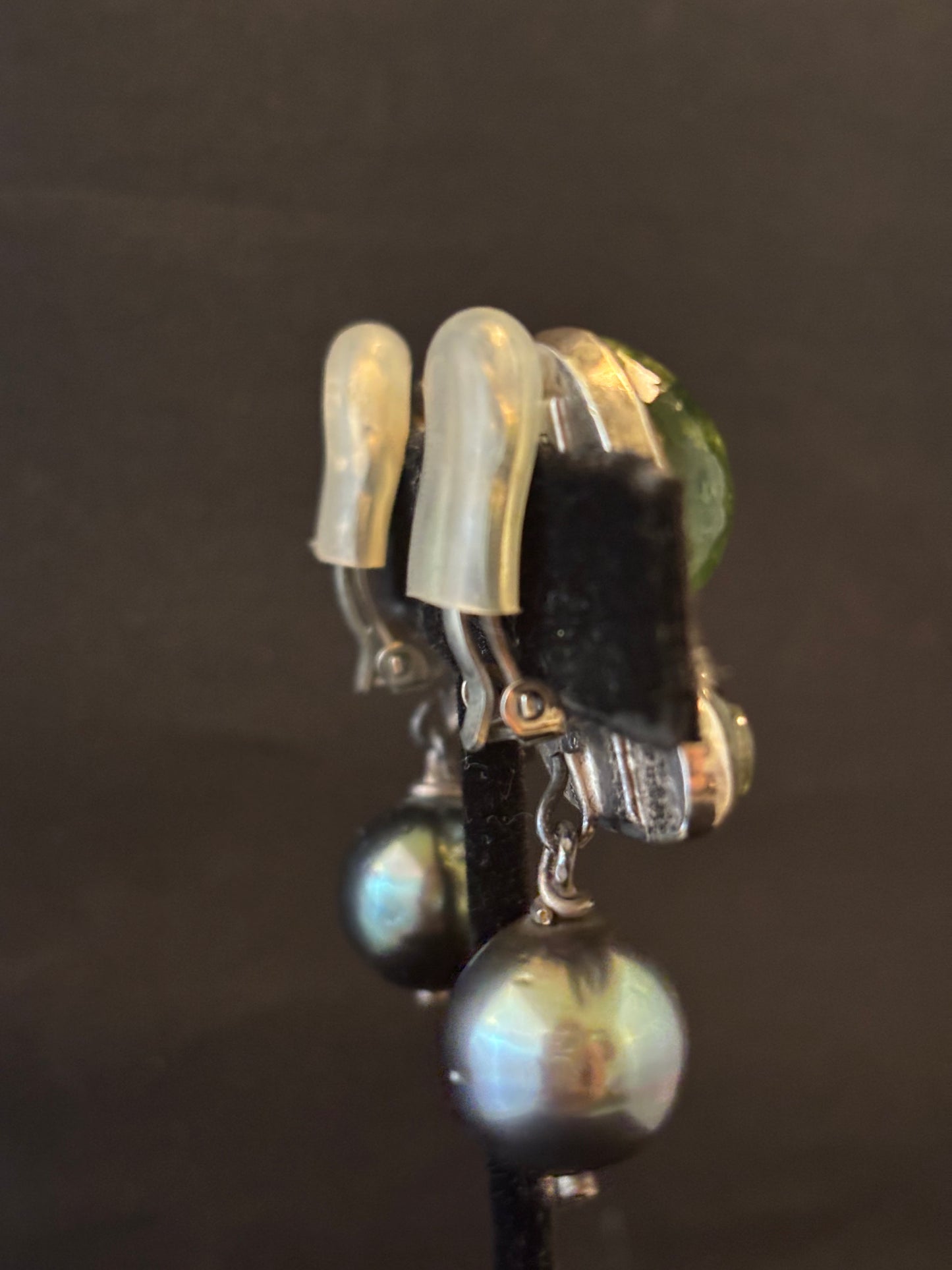 Green Tourmaline, Gray South Sea Pearl