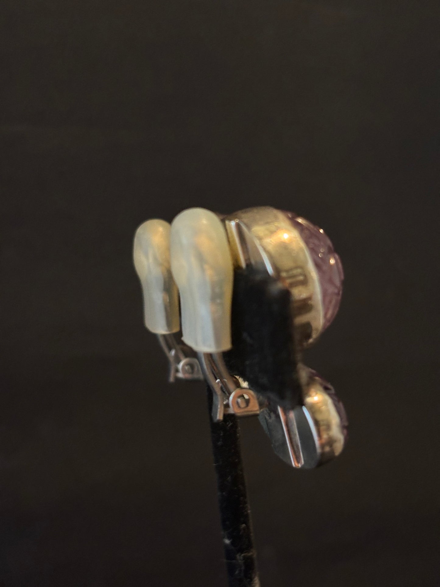 Carved Amethyst Earring