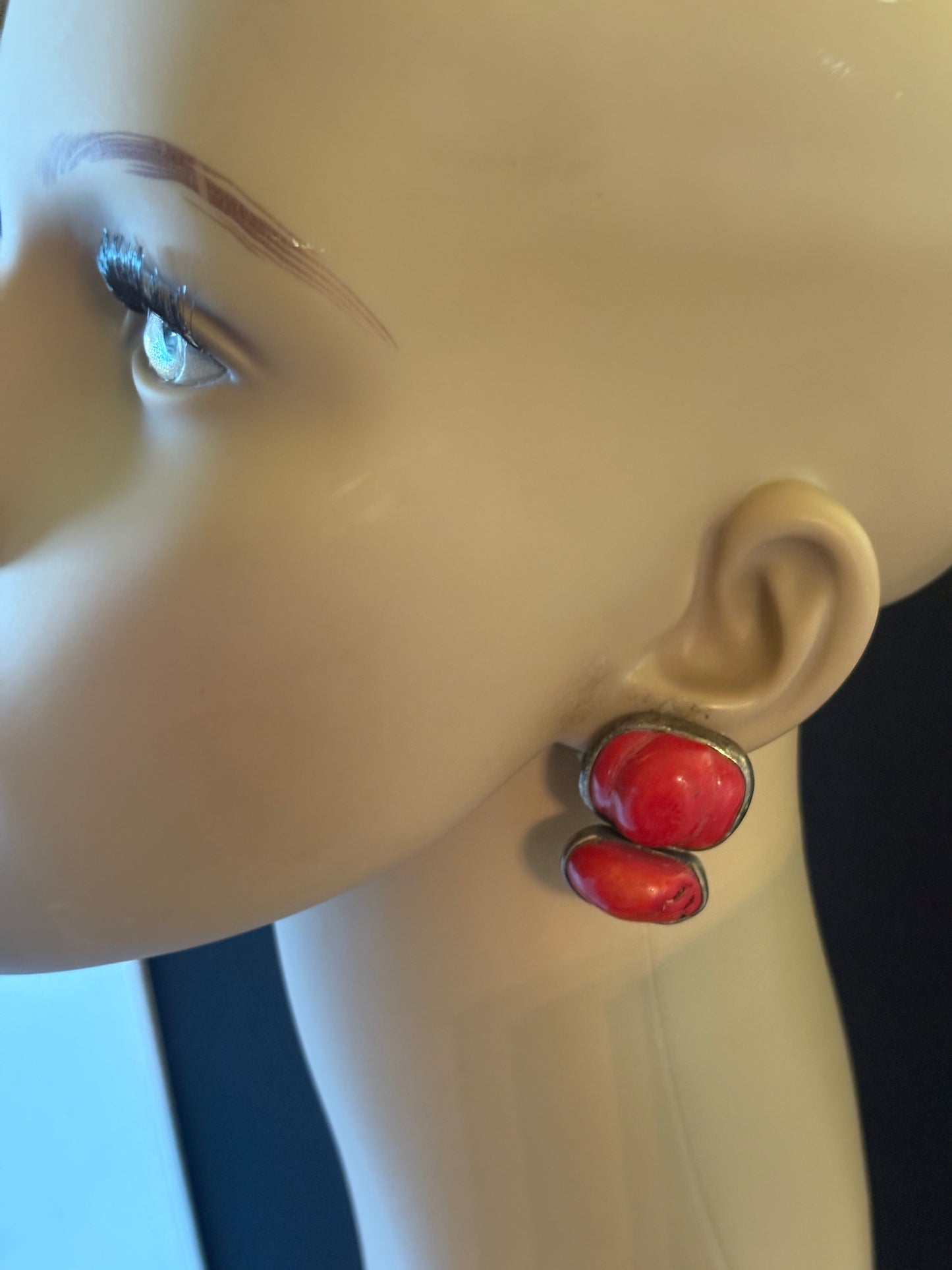 Red Coral Earring