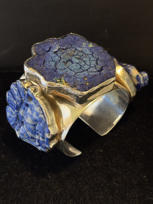 Rare Blue Azurite, Lapis Cuff