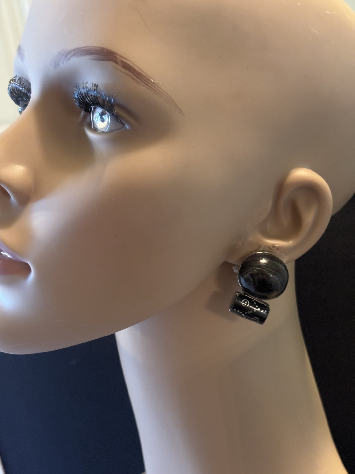 Black Jet with Inlaid Silver