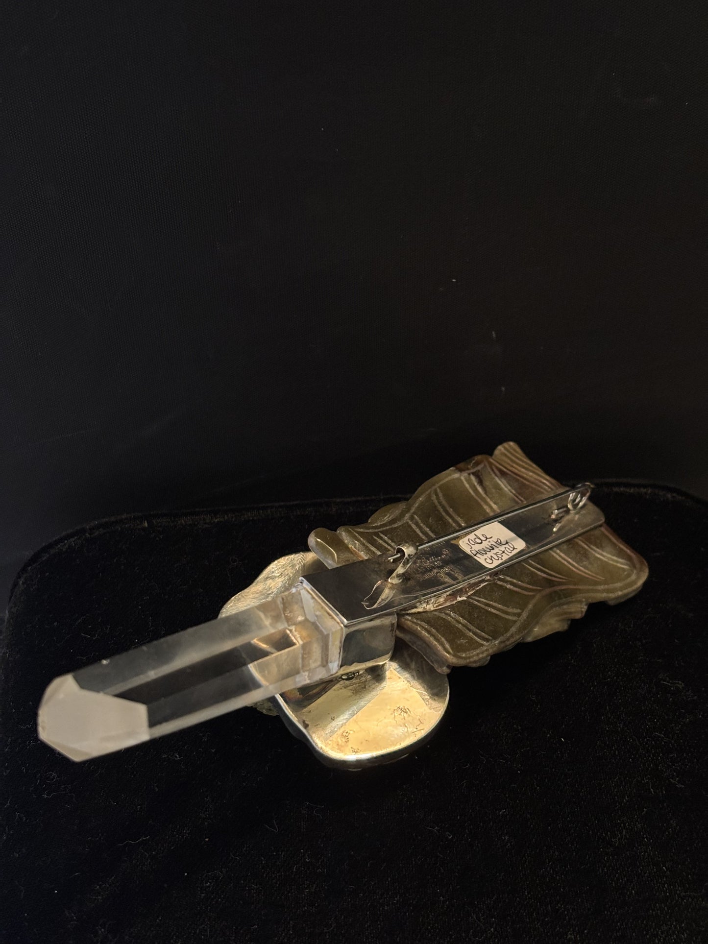 Jade, Fluorite, Crystal Pin