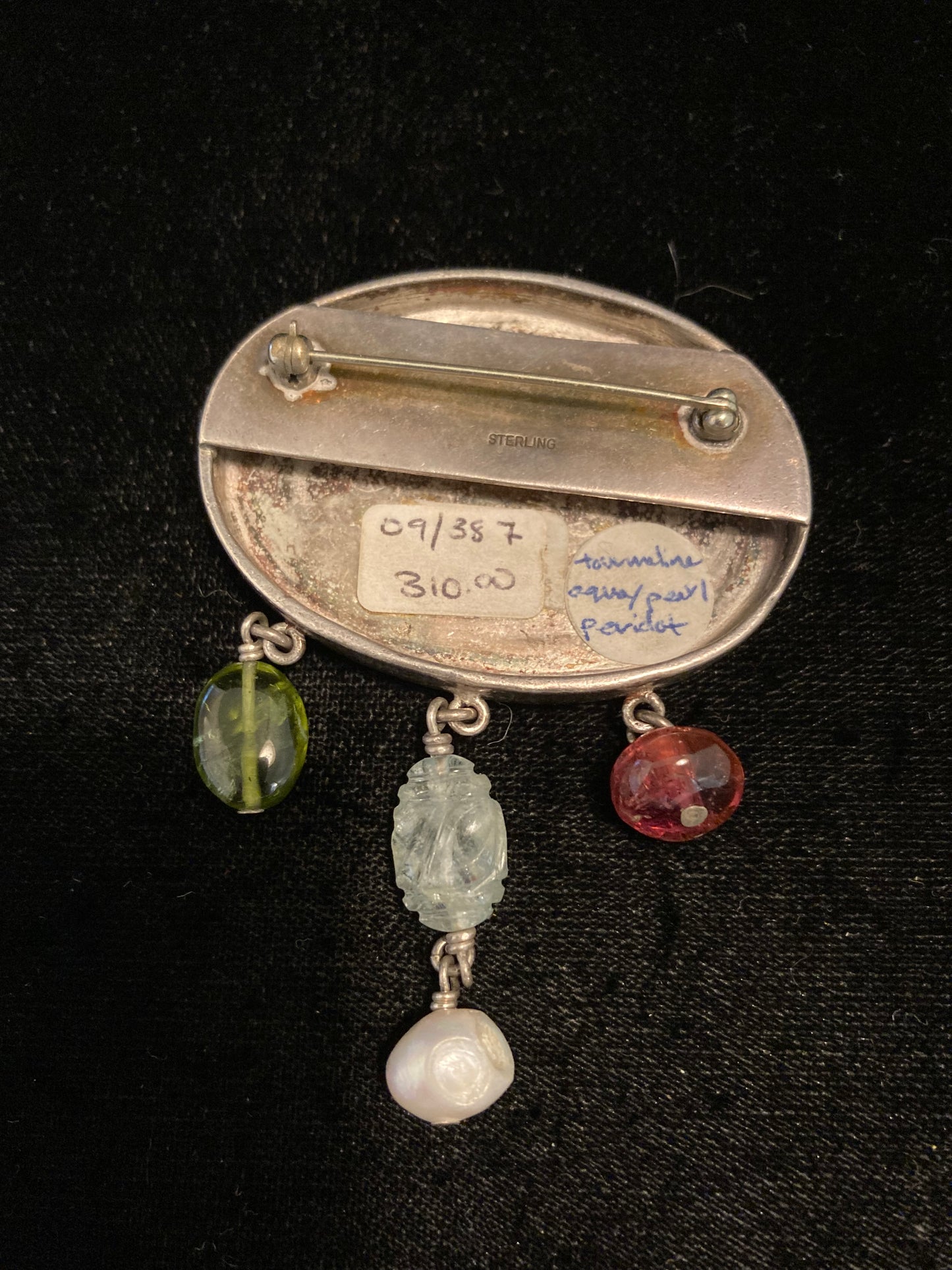 Tourmaline, Aquamarine, Pearl, Peridot
