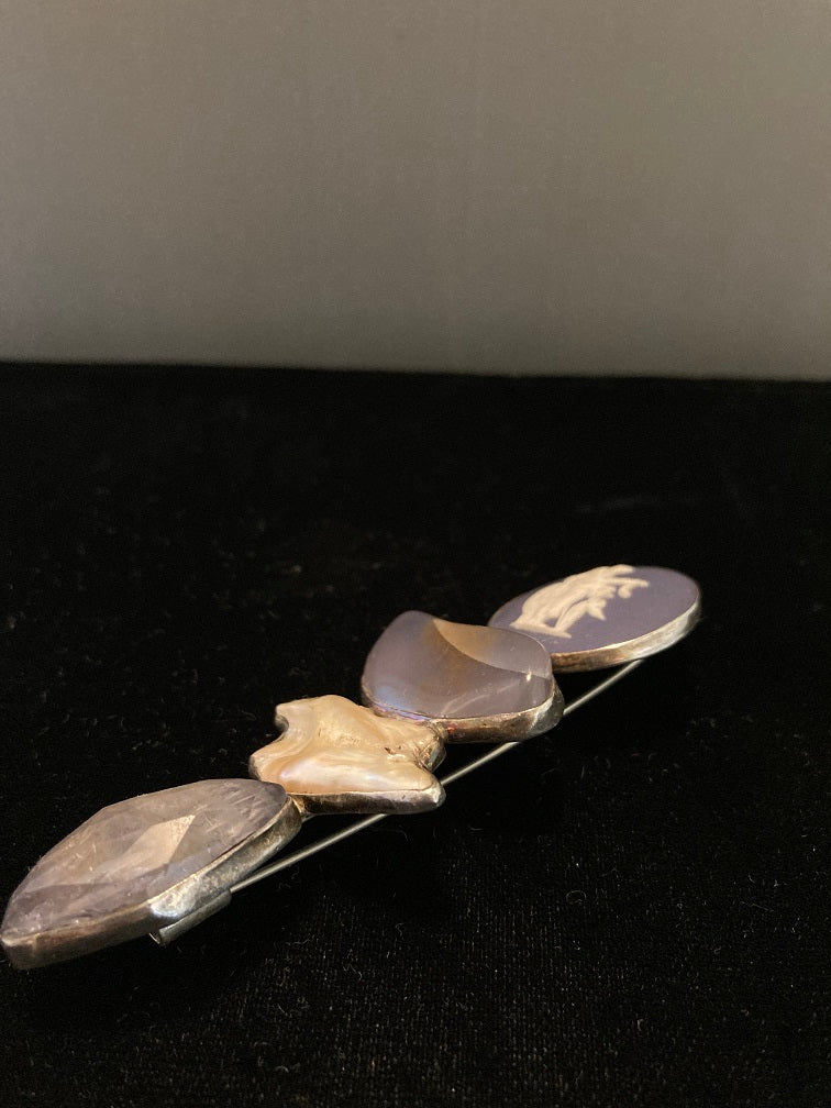 Wedgewood, Chalcedony, Biwa Pearl, Iolite