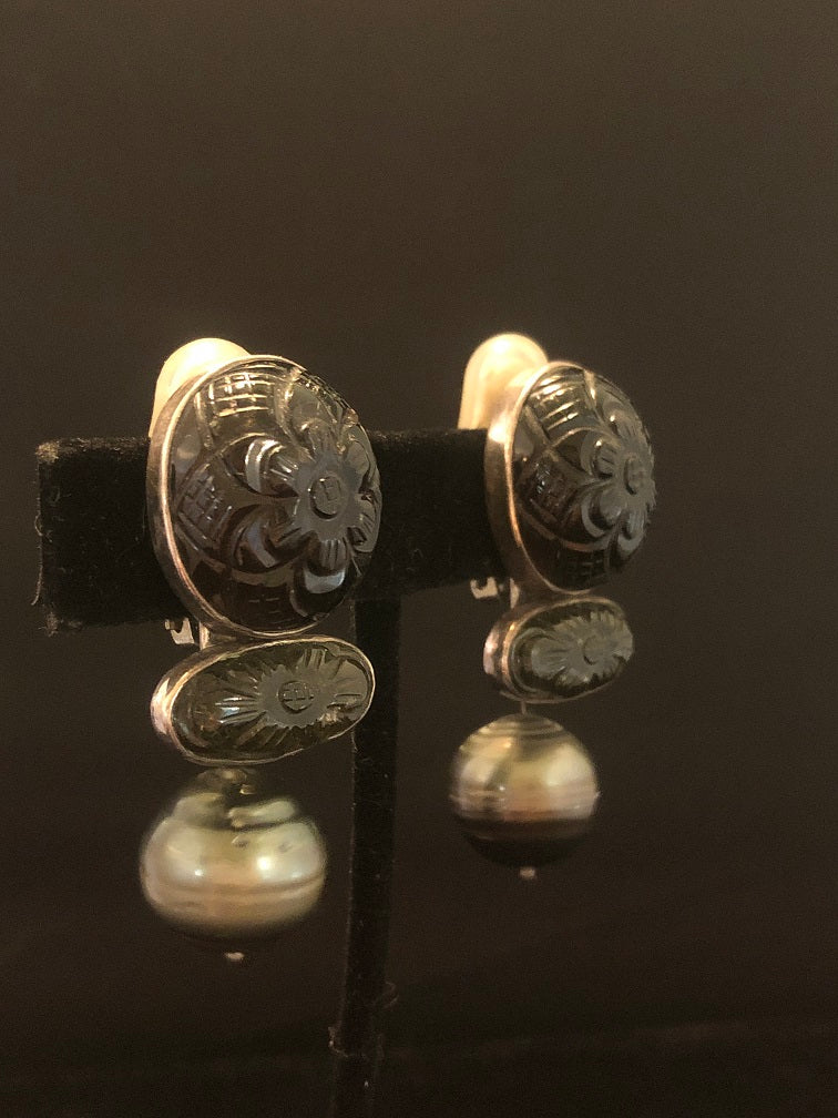 Dark Brown, Black, Green Tourmaline, South Pearl