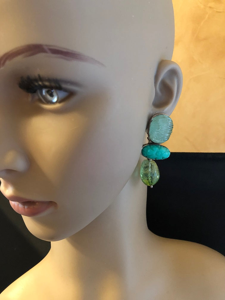 Sale! Aqua, Chrysoprase, Tourmaline