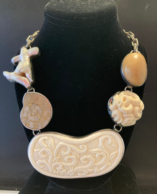 Bone, Ammonite, Pearl