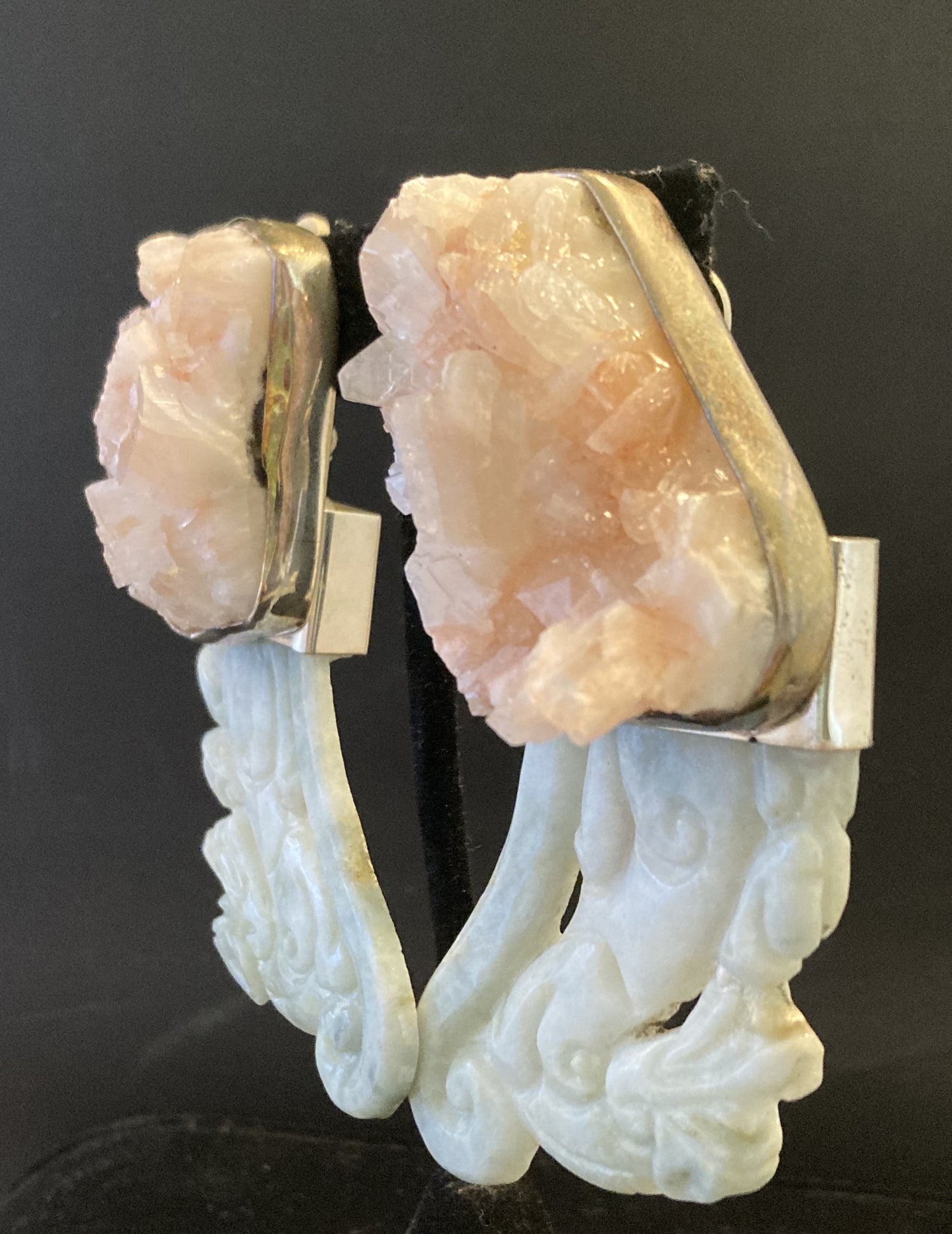 Vintage Pink Chrysocolla, Green Jade
