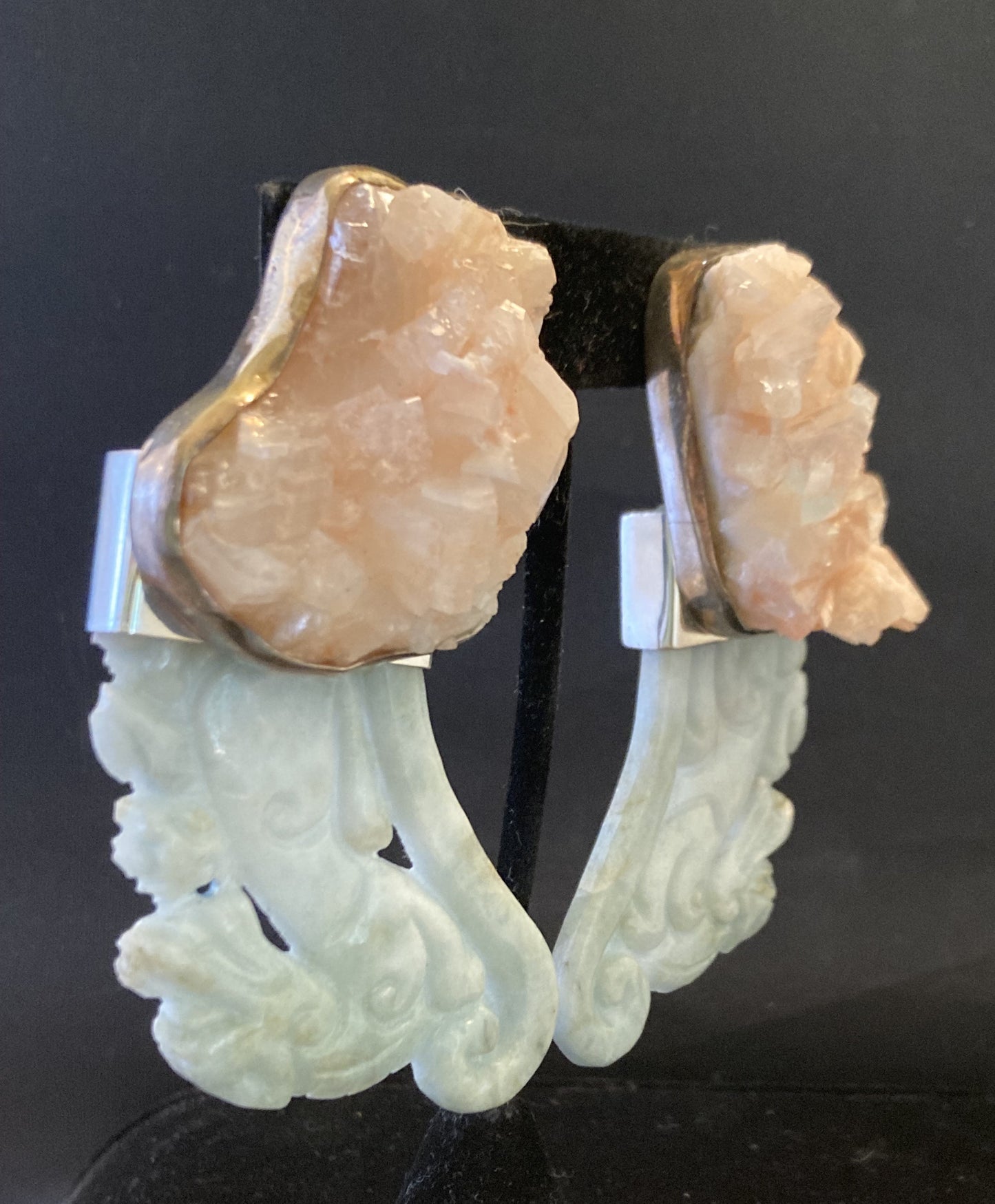 Vintage Pink Chrysocolla, Green Jade