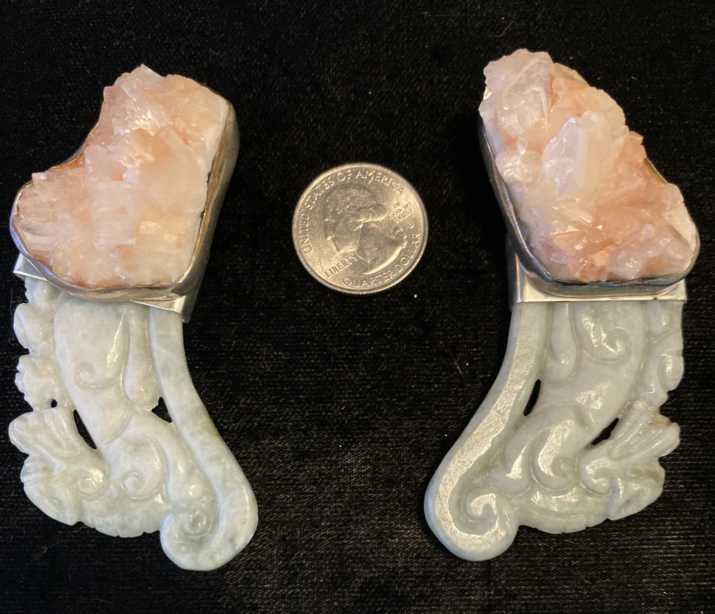 Vintage Pink Chrysocolla, Green Jade