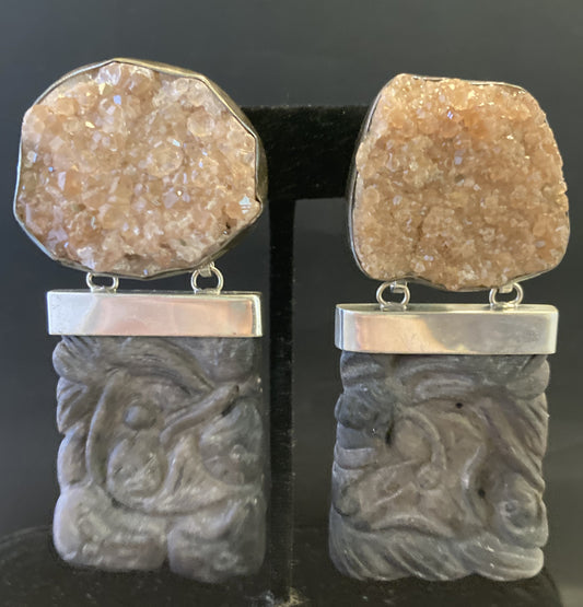Vintage Hessionite Garnet, Jade
