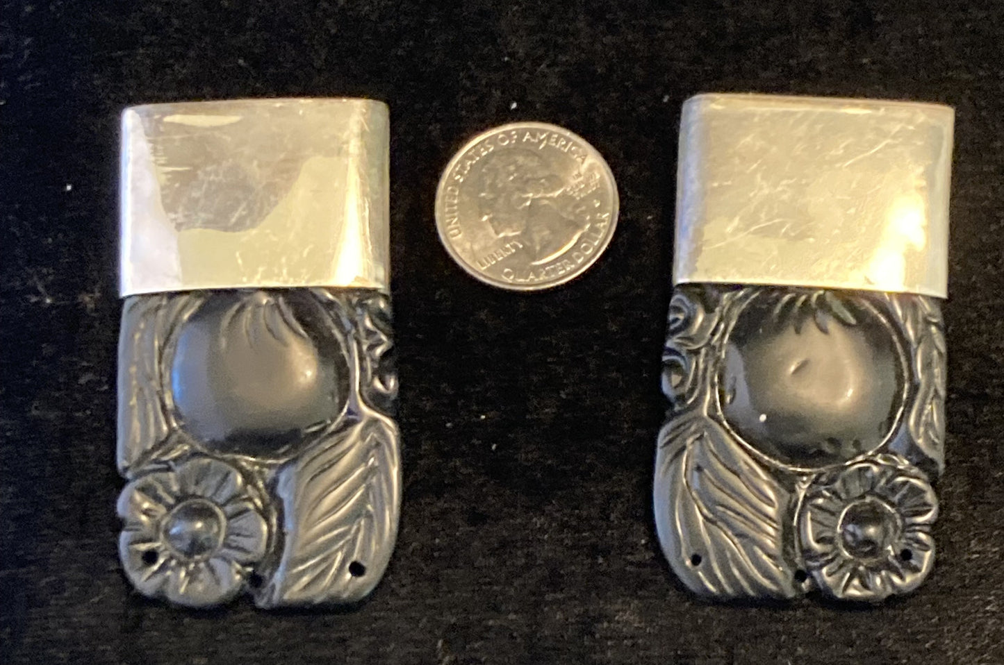 Vintage Dark Brown Carved Jade