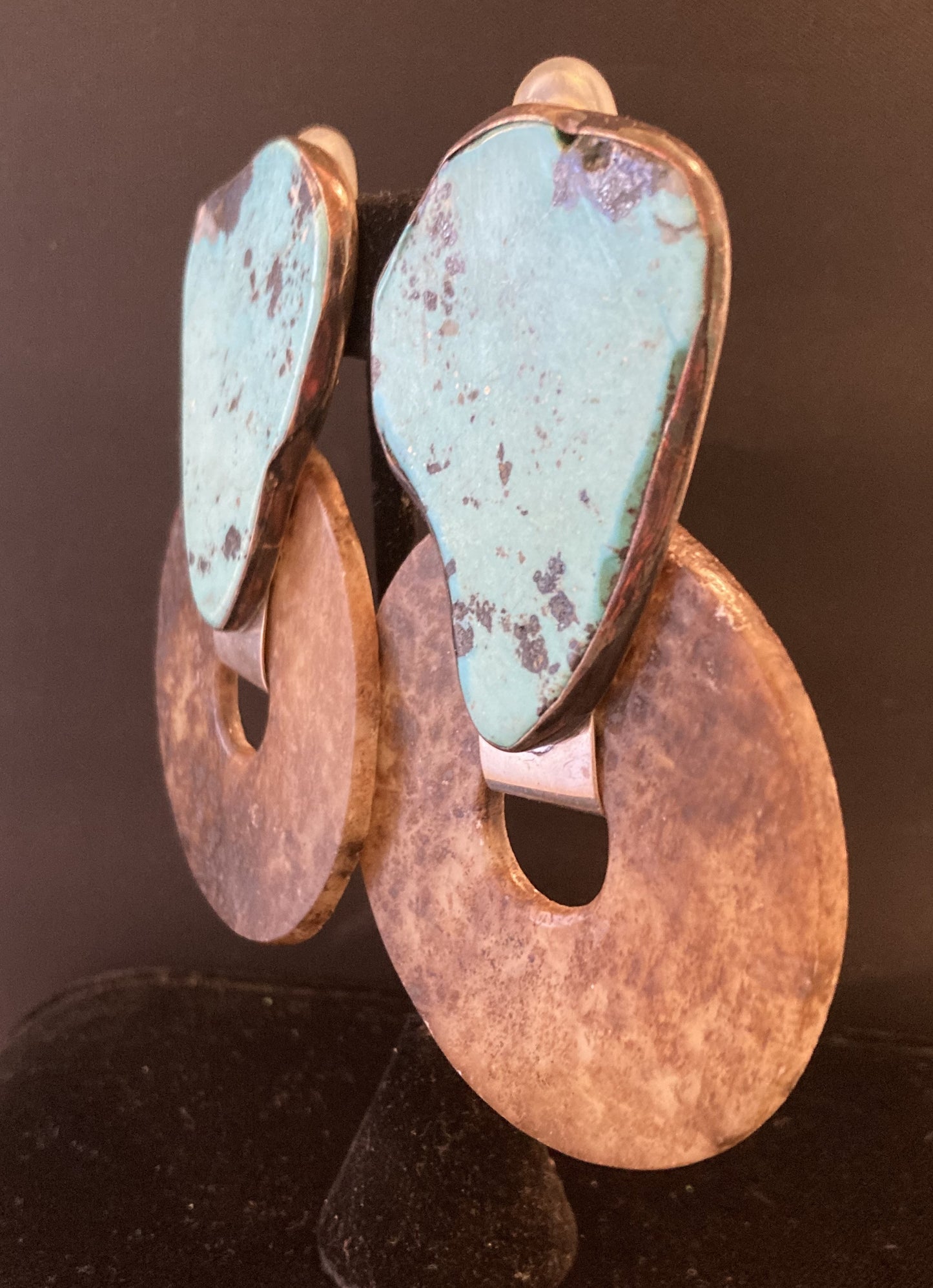 Vintage Turquoise Brown Jade