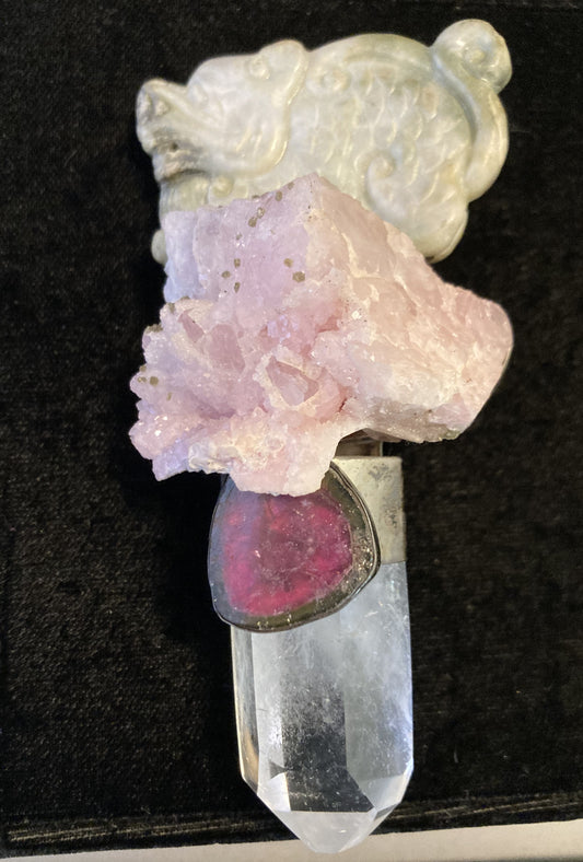 Vintage Jade, Chrysocolla, Tourmaline, Crystal