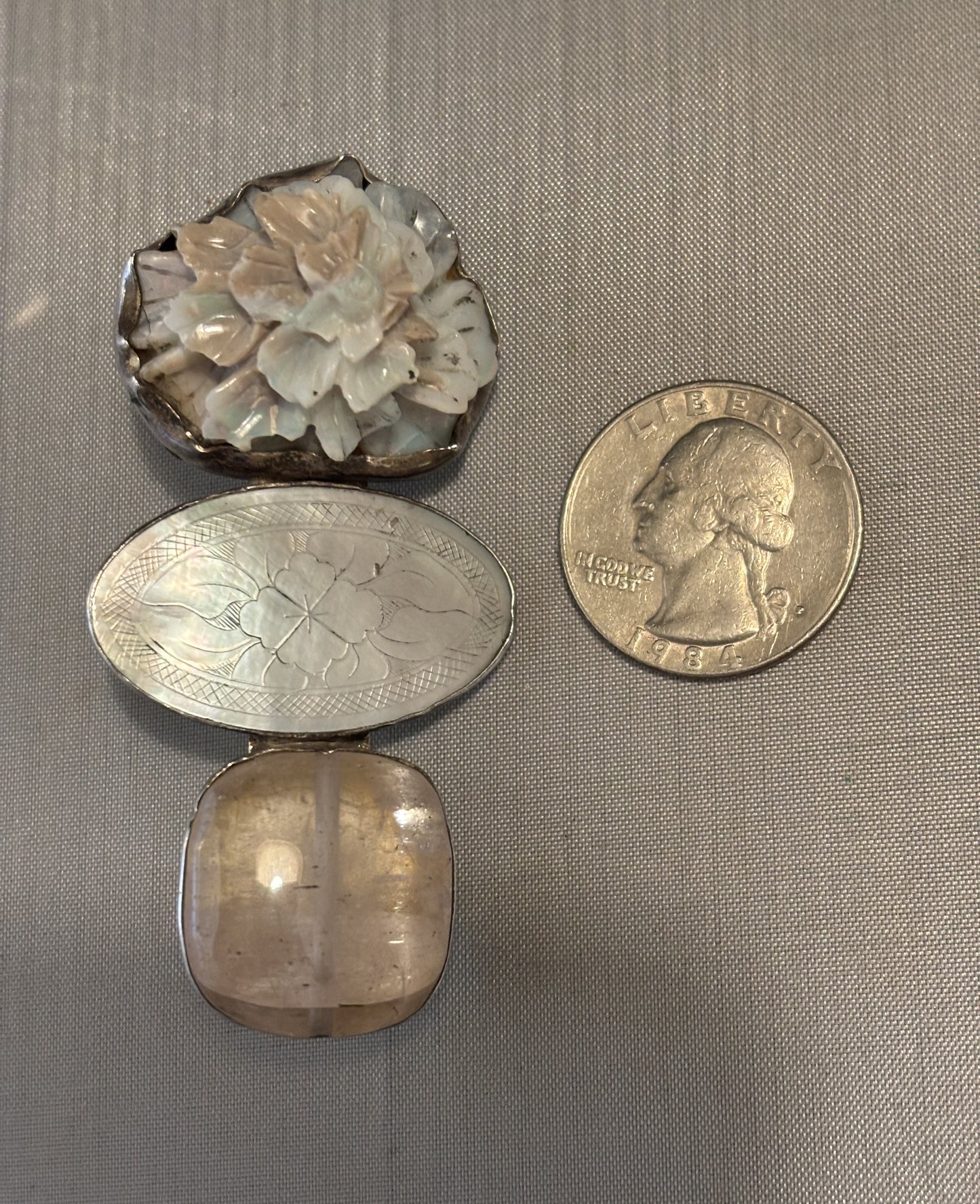 Vintage Opal, Mother of Pearl Gaming Piece, Qtz.