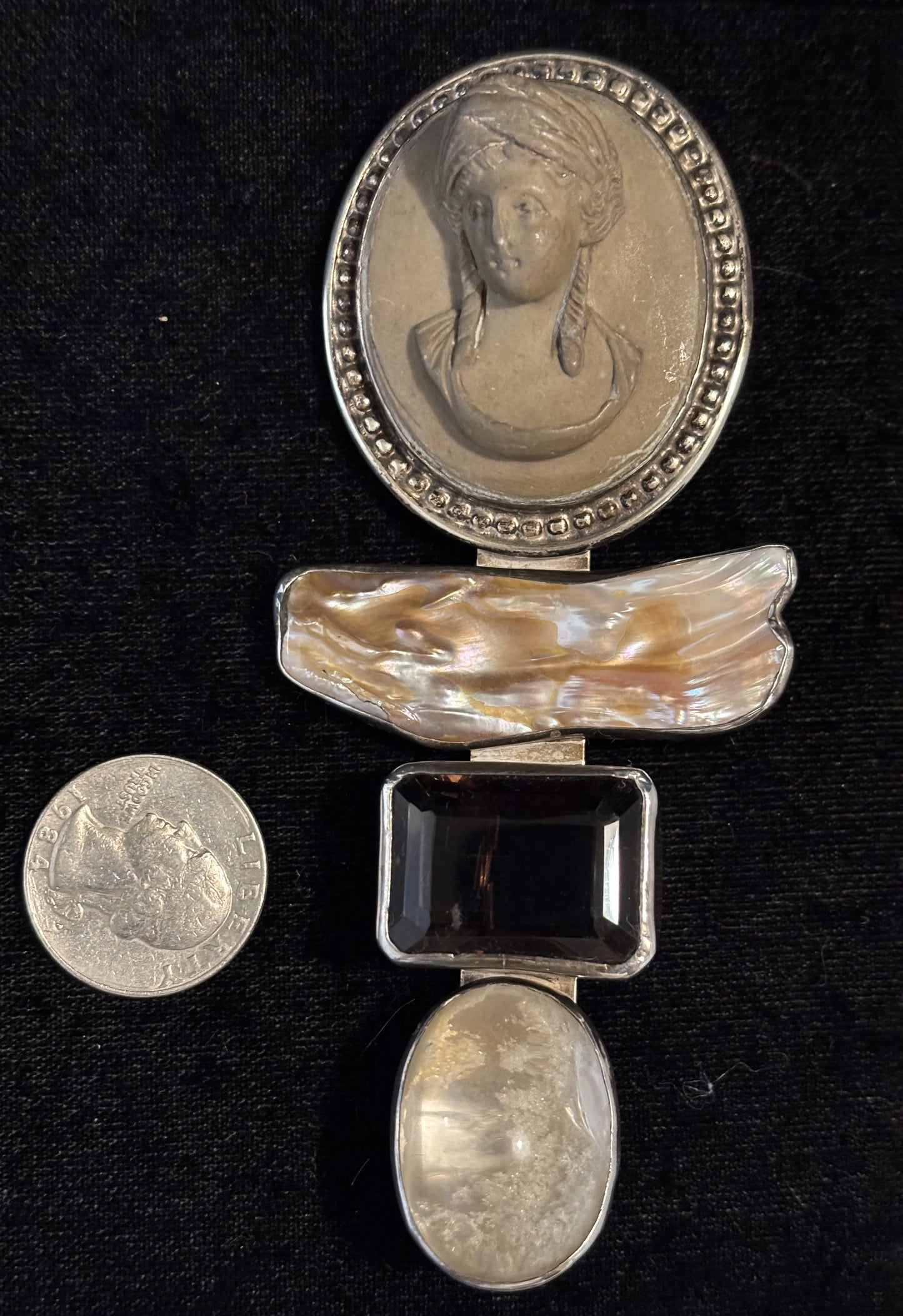 Vintage Lava Stone, Pearl, Topaz, Sandstone