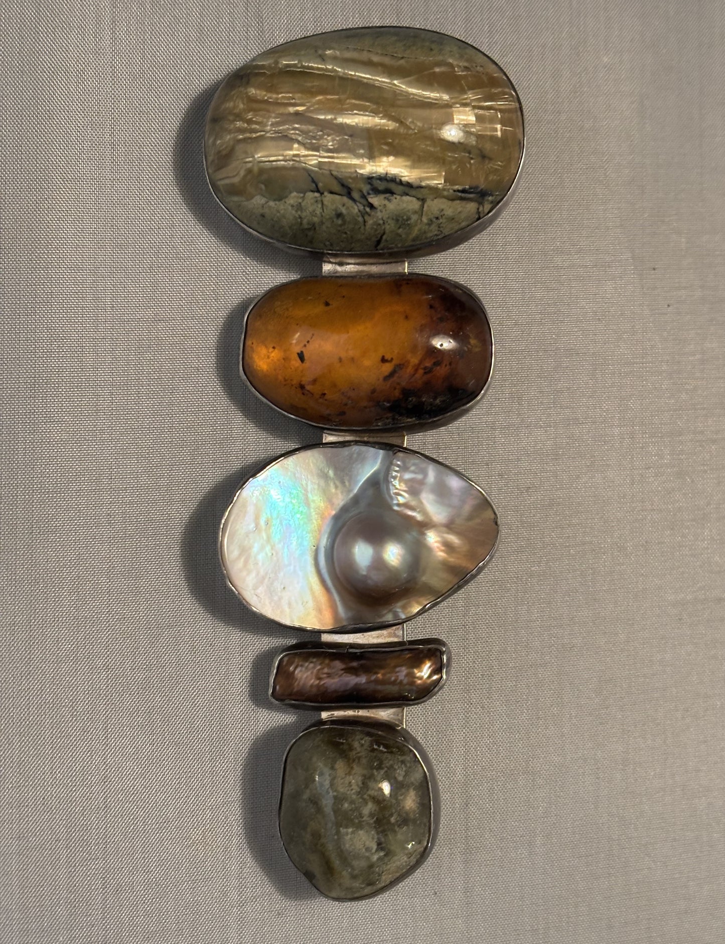 Vintage, Imperial Star Opal, Amber, Pearl. Garnet
