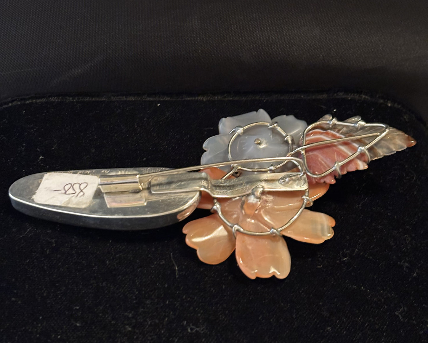 Vintage Carved Agate Flower, Druzy