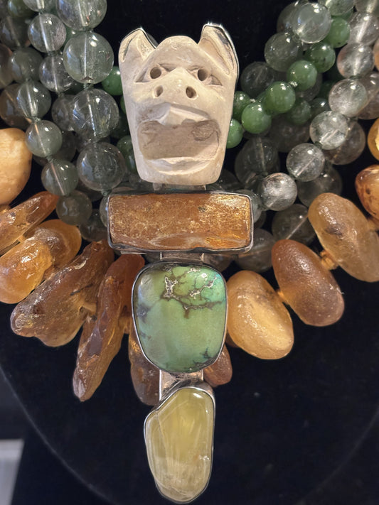 Vintage Columbian Artifact, Imperial Topaz, TQ., Rutilated Qtz.