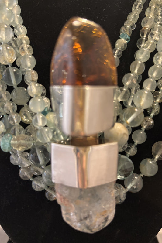 Vintage Baltic Amber, Aquamarine