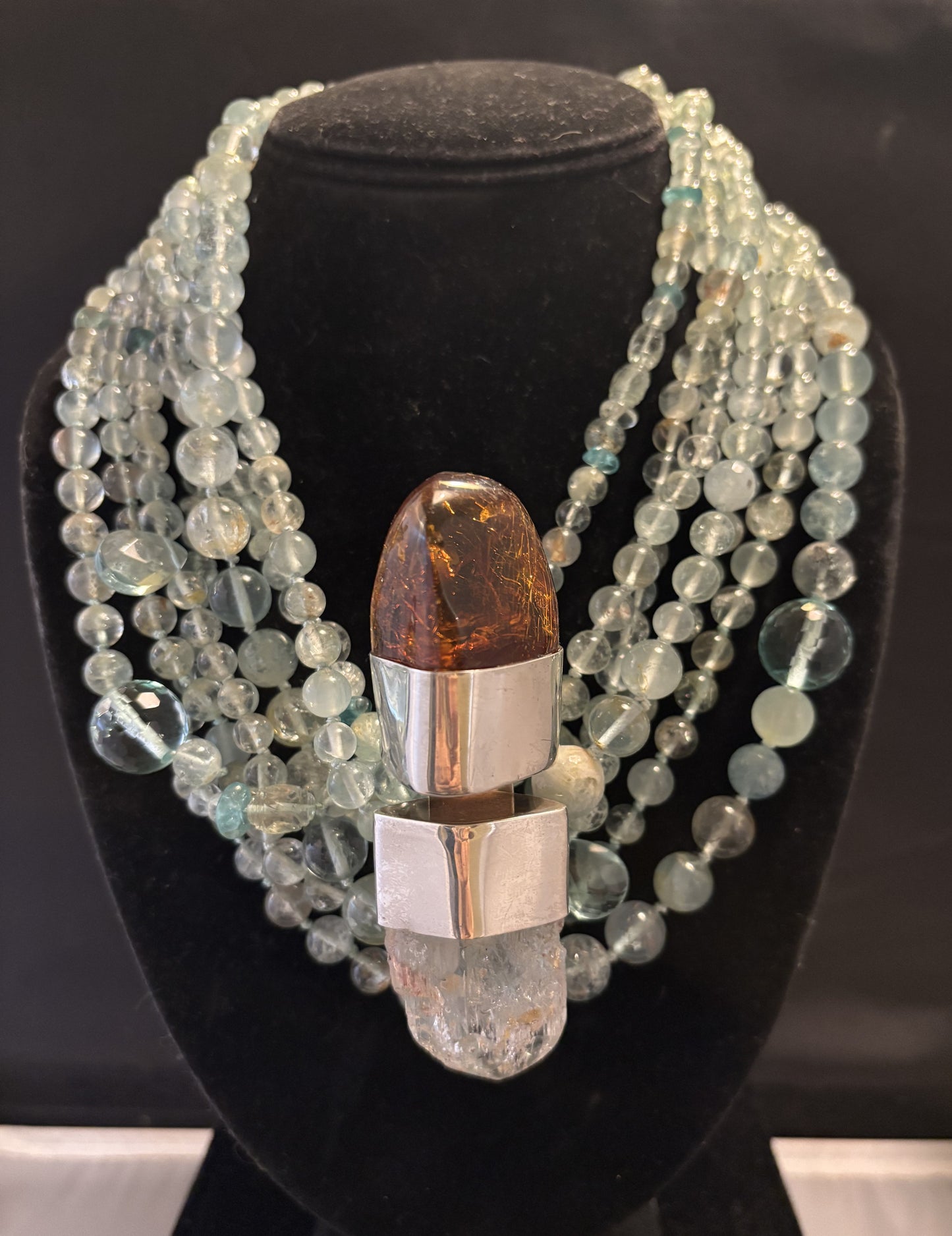 Vintage Baltic Amber, Aquamarine