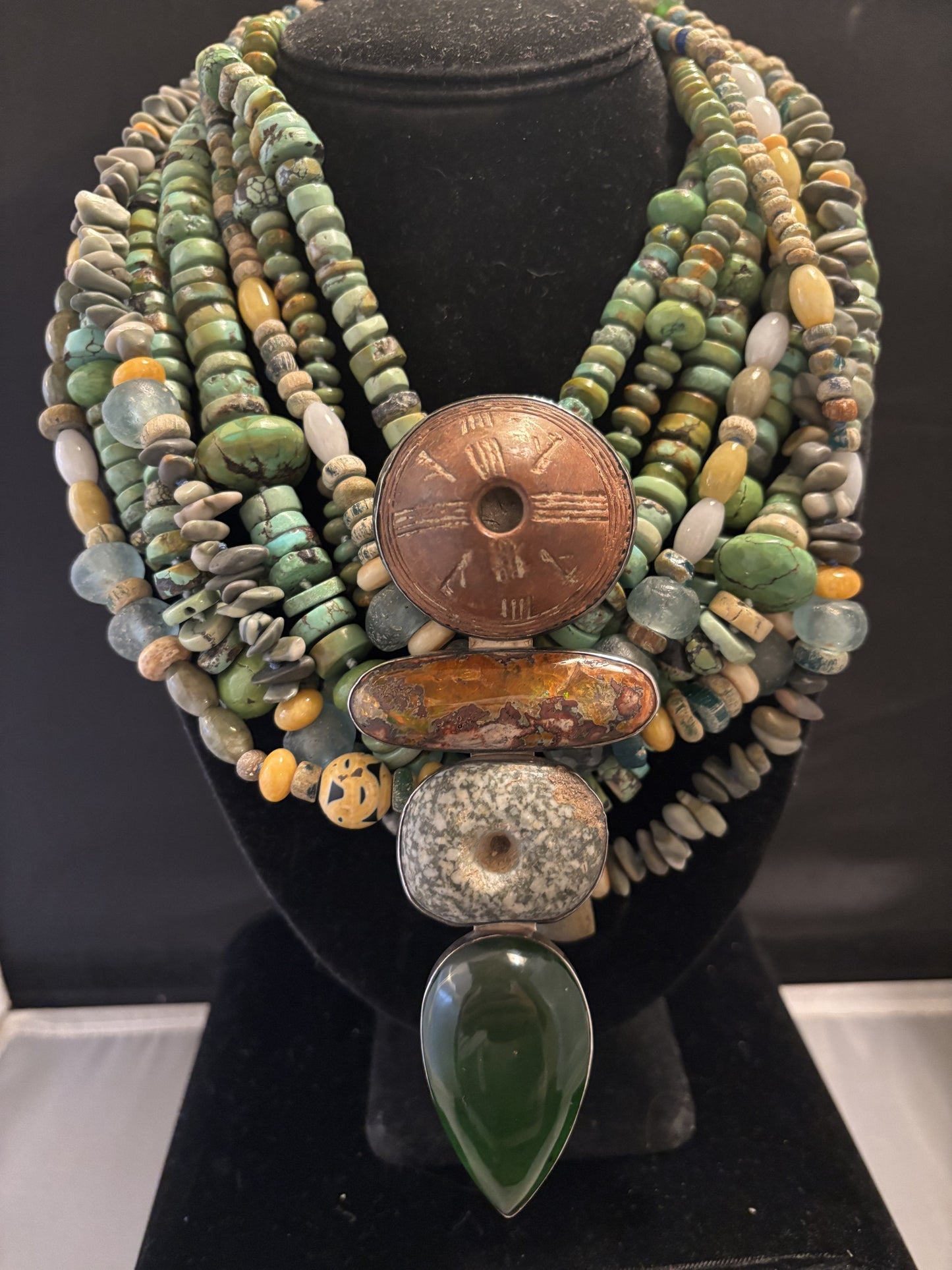 Vintage Whorl, Opal. Green Jade
