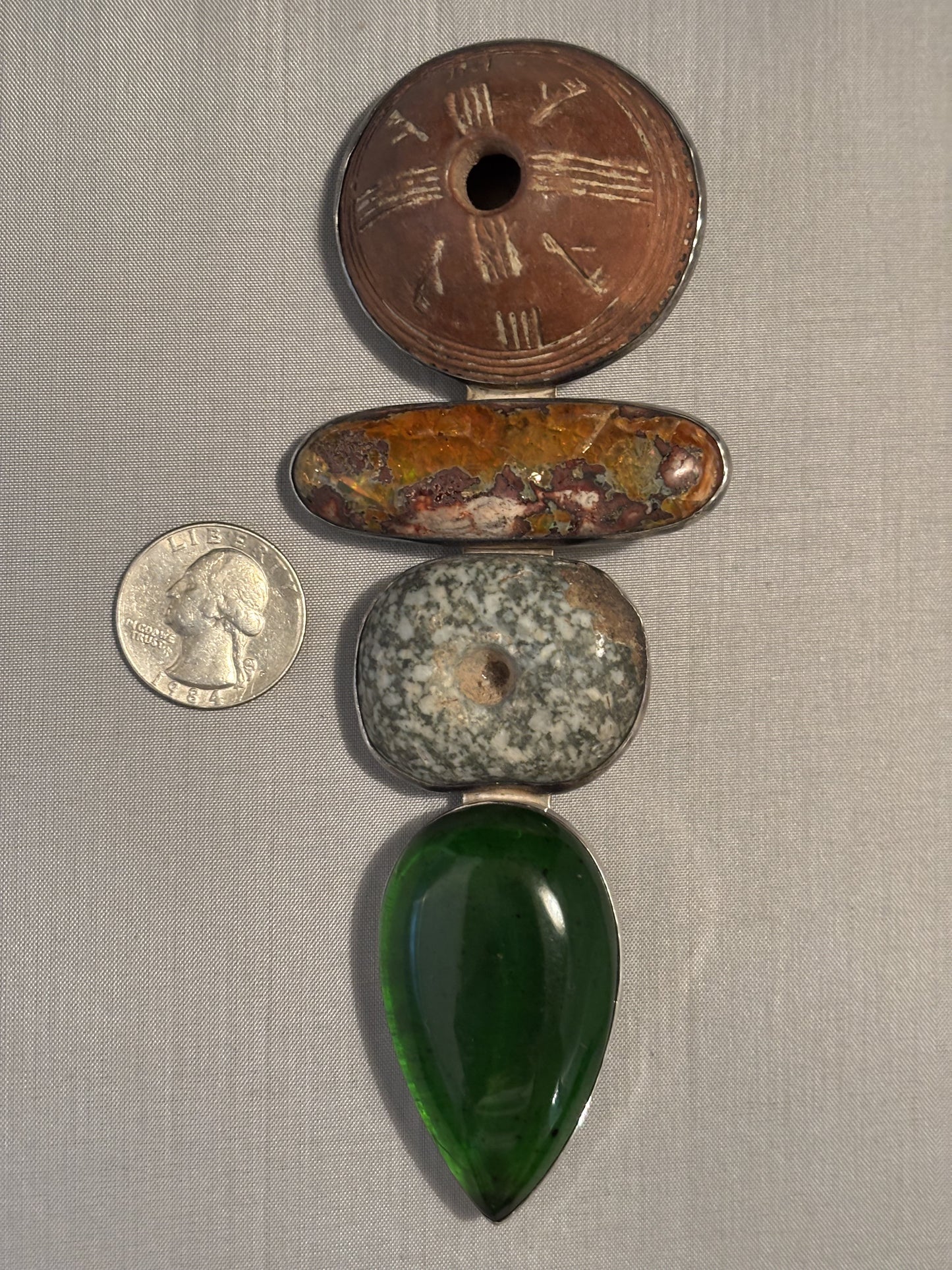 Vintage Whorl, Opal. Green Jade