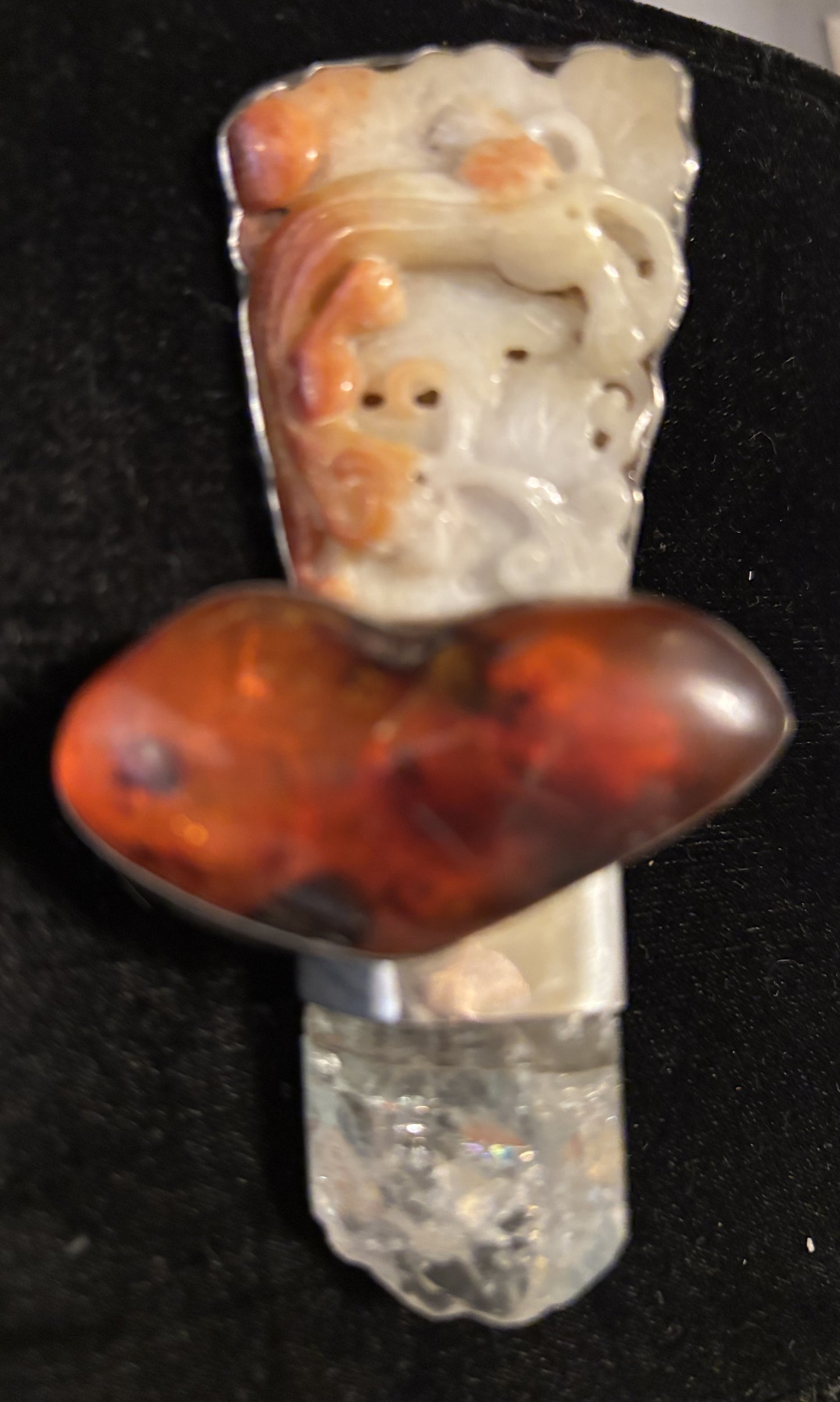 Vintage Jade, Amber, Aquamarine