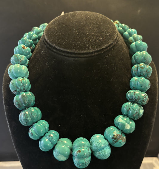 Carved Pumpkin Turquoise