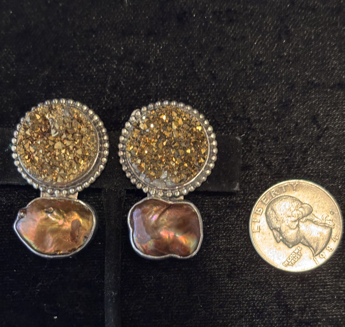 Gold Druzy, Copper Pearl