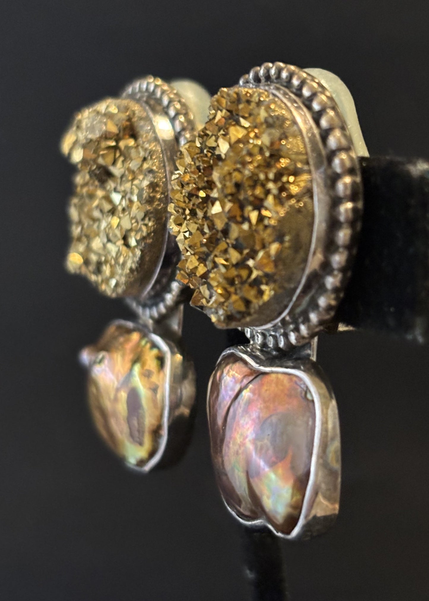 Gold Druzy, Copper Pearl