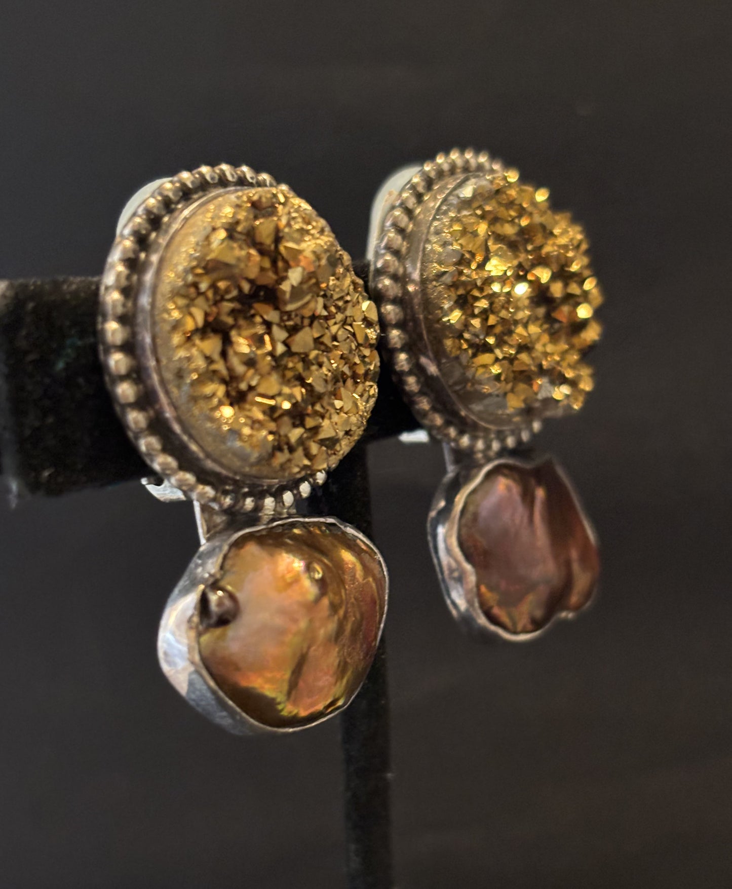 Gold Druzy, Copper Pearl