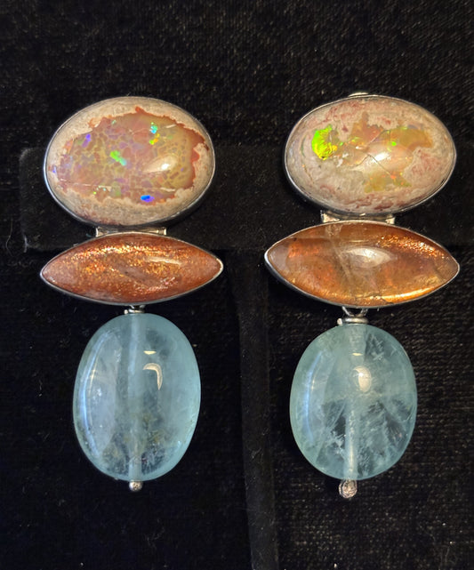 Fire Opal, Sunstone, Aqua