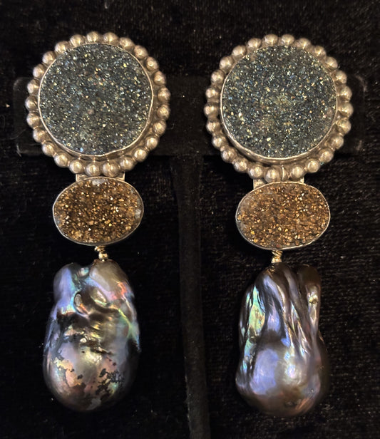 Druzy, South Sea Pearl