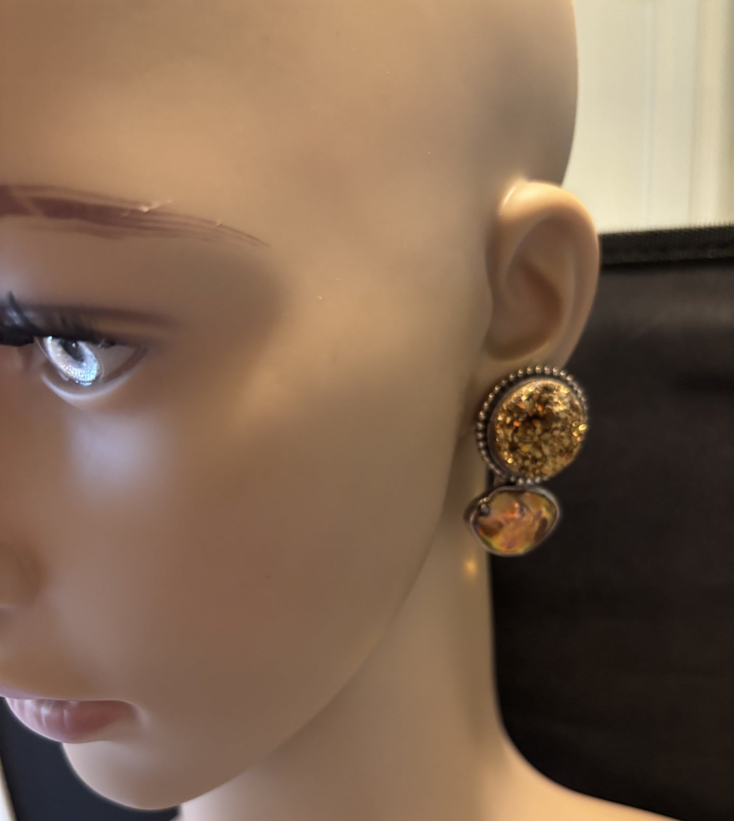 Gold Druzy, Copper Pearl