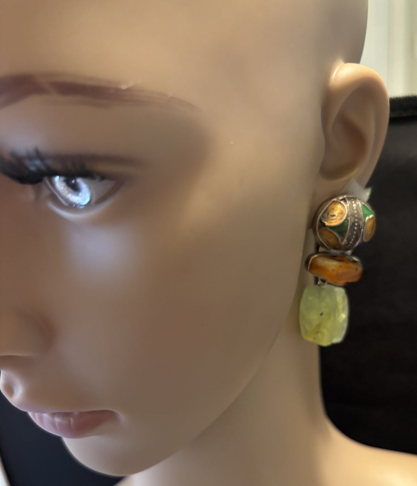 Moroccan Bead, Amber, Jade